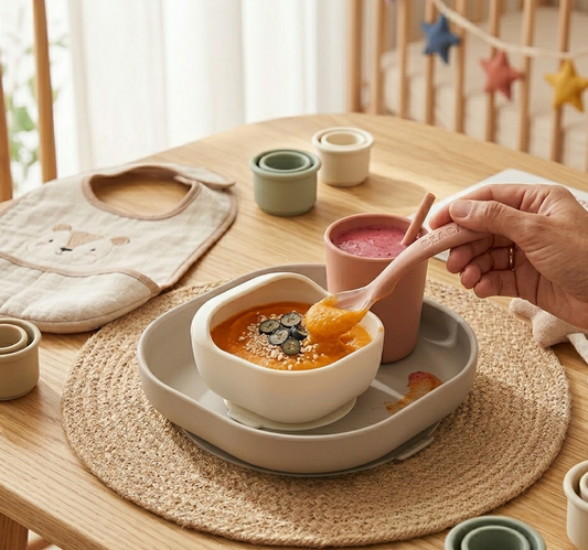 Coffret repas silicone 4 pièces - Terracotta / Gazelle