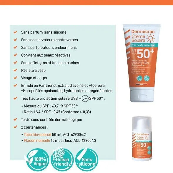 Crème solaireSPF 50+ Vegan et ocean Friendly