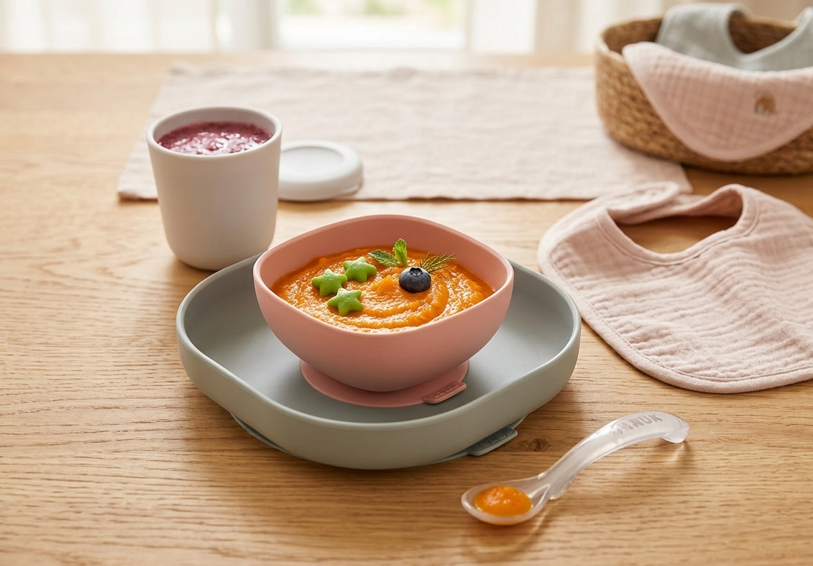 Coffret repas silicone 4 pièces - eucalyptus