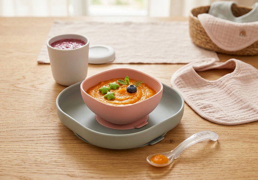 Coffret repas silicone 4 pièces - eucalyptus