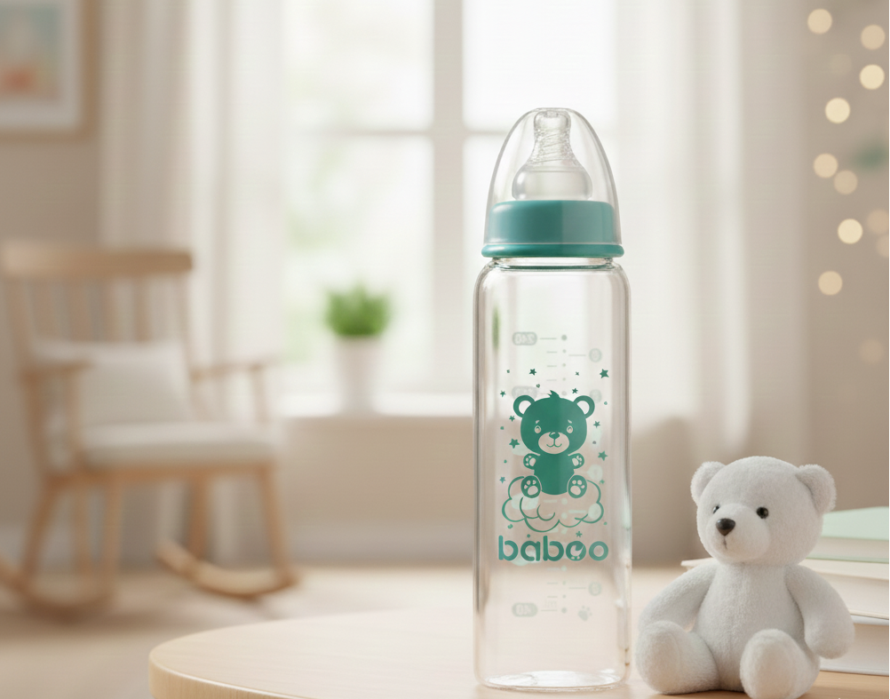 Biberon anti-colique en verre BABOO