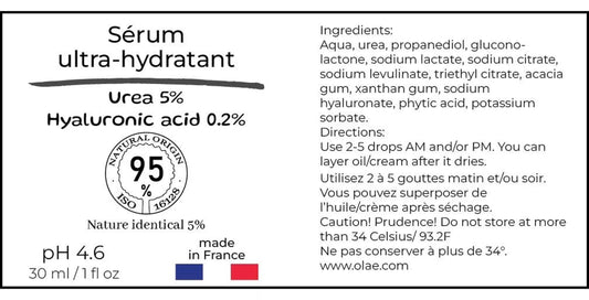 Serum ultra hydratant Urea 5% et HA